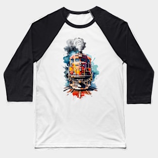 Train Art Baseball T-Shirt